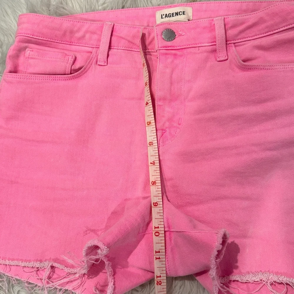 Neon wash L’Agence cut off denim shorts sz 30 - Picture 5 of 6